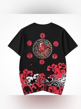 Niepce Red Demon Embroidered Japanese Streetwear TShirt NIEPCE size Large unisex